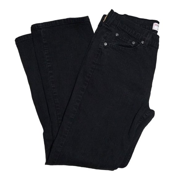 Levis Signature Jeans Womens Size Misses 12 Short Black Denim Boot Cut Stretch - Picture 5 of 10